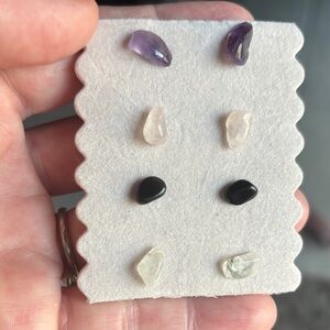 Elegant Multi-Crystal Stud Earrings Set!!